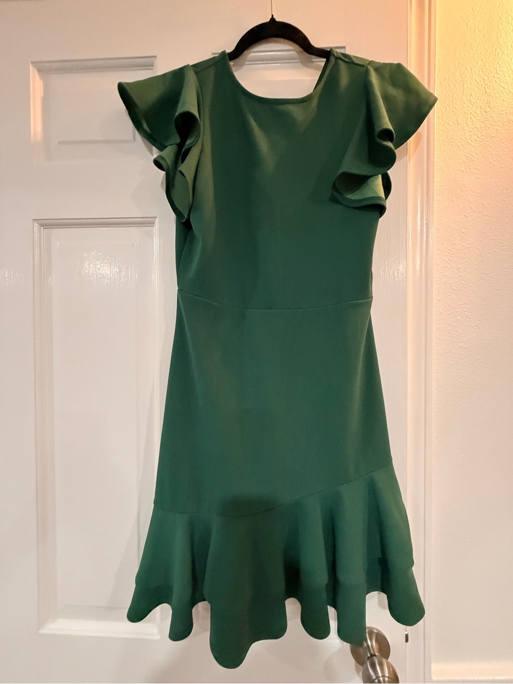 Emerald Green Ruffle Sleeve Dress